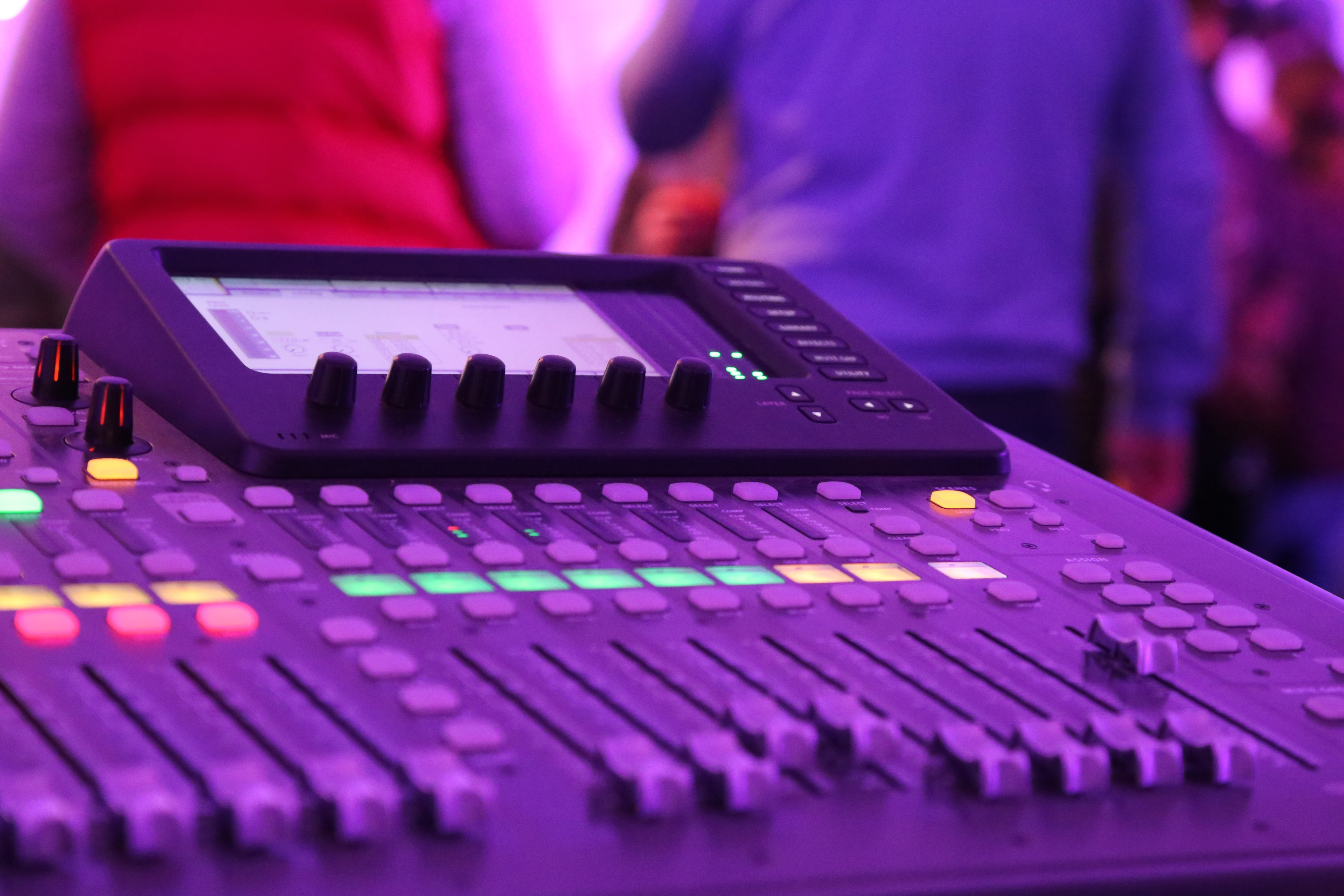 Audio mixer prepared for a live production